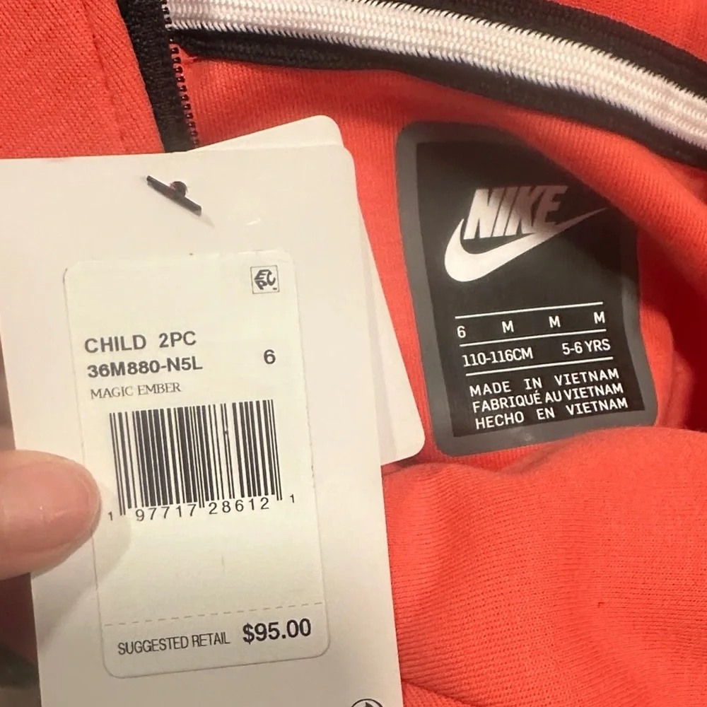 Nike Coral/Orange Zip Hoodie and Jogger Set - Picture 3 of 3